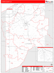 La Porte County Wall Map Red Line Style
